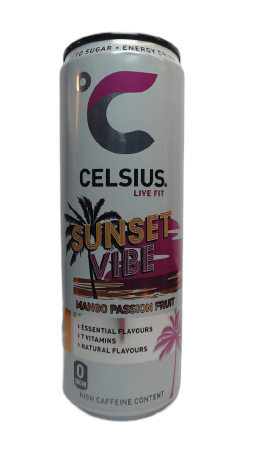 Celsius Sunset Vibe Mango Passion Fruit (Cleaner Design)